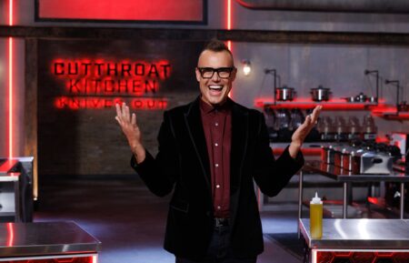 Host Brian Malarkey poses, as seen on Cutthroat Kitchen: Knives Out, Season 1.