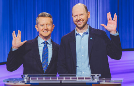 Jeopardy! host Ken Jennings with contestant Dan Moren