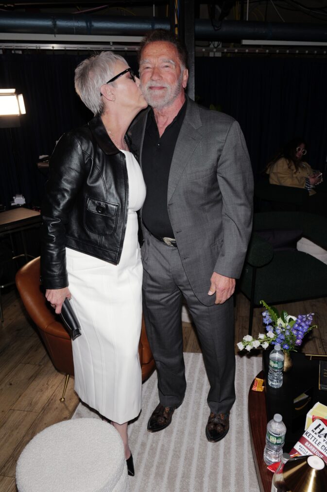 Jamie Lee Curtis and Arnold Schwarzenegger attend Amazon's Upfront 2025 Presentation at Beacon Theatre on May 12, 2025 in New York City. (Photo by Craig Barritt/Getty Images for Amazon)