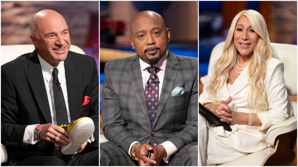 Kevin O'Leary, Daymond John, and Lori Greiner on Shark Tank