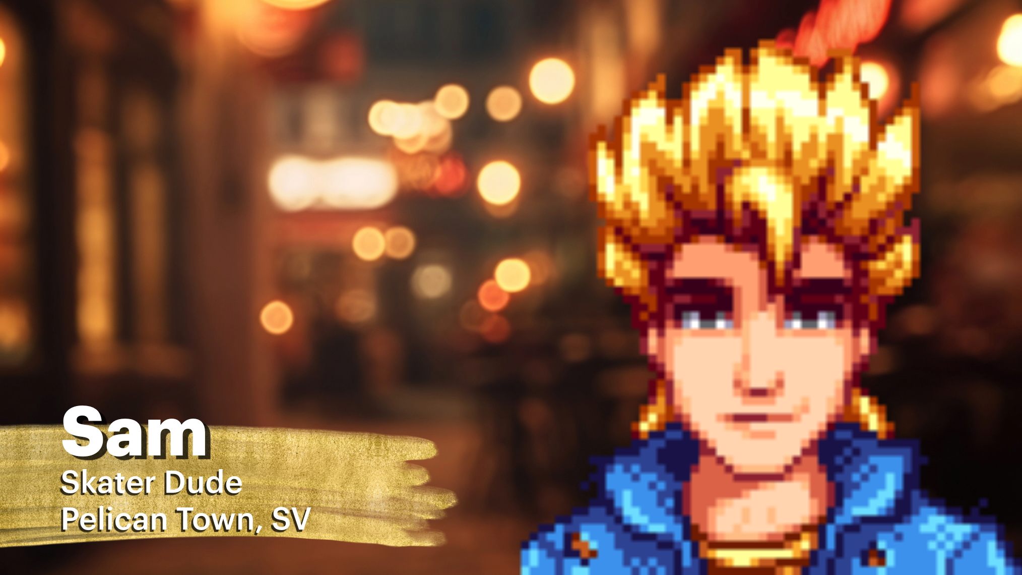 Sam in Stardew Valley