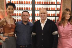 Kristen Kish, Scott Fishman for TV Insider, Tom Colicchio and Gail Simmons in Top Chef - Season 22