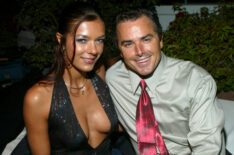 Model Adrianne Curry and actor Christopher Knight attend GQ magazine's 'The Roof Is On Fire' party