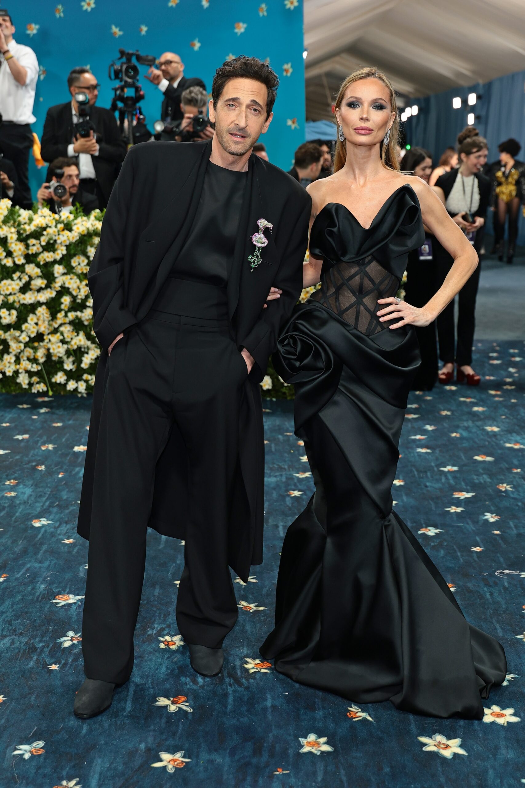 Adrien Brody and Georgina Chapman attend the 2025 Met Gala Celebrating 