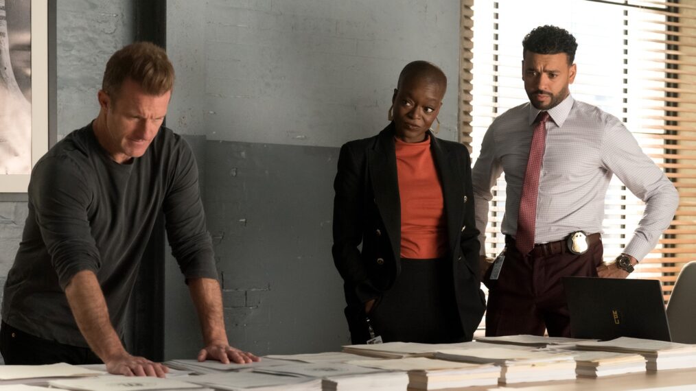 Scott Caan as Jason, Adeola Role as Kemi, and Ryan Broussard as Mike — 'Alert: Missing Persons Unit' Season 3