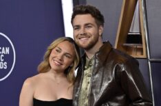 Kouvr Annon and Alex Warren attend the 2025 American Music Awards at Fontainebleau Las Vegas on May 26, 2025 in Las Vegas, Nevada.