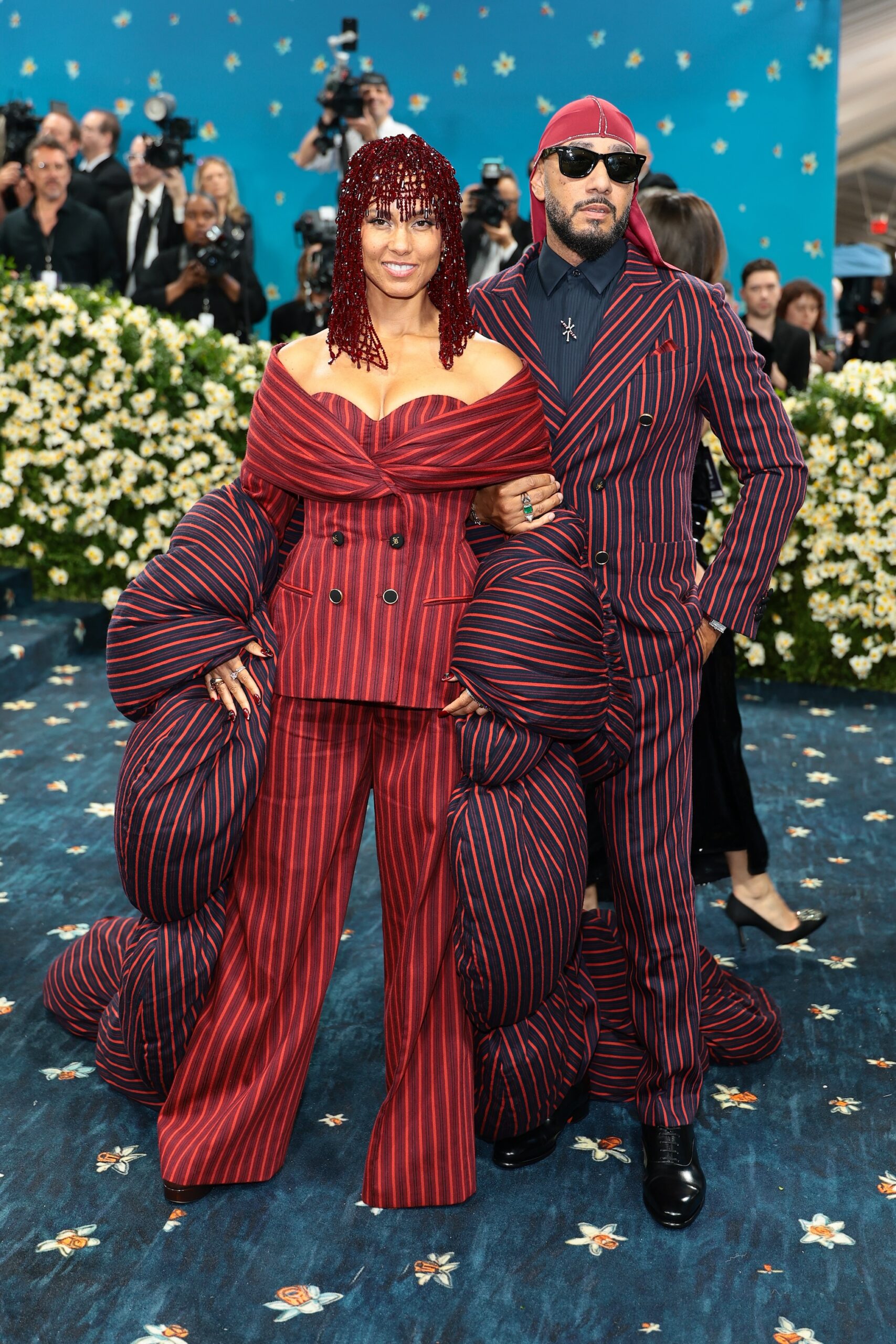 Alicia Keys and Swizz Beatz attend the 2025 Met Gala Celebrating 