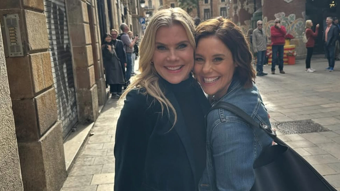 Alison Sweeney and Ashley Williams on the set of 'To Barcelona, With Love'