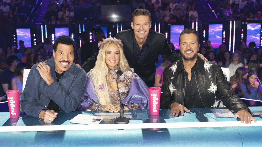 Lionel Richie, Carrie Underwood, Luke Bryan, and Ryan Seacrest on American Idol