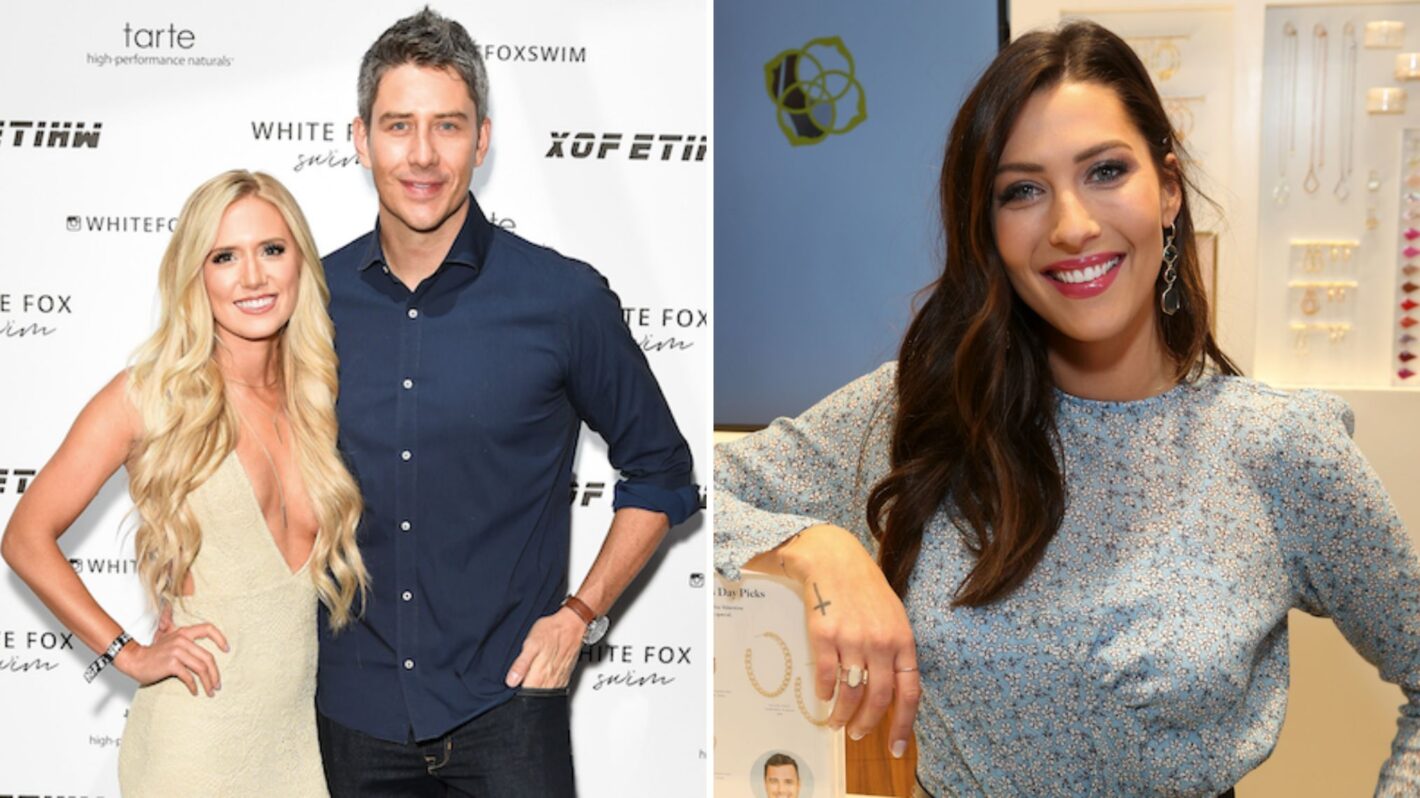 Lauren Burnham and Arie Luyendyk attend White Fox Boutique Swimwear Launch, Becca Kufrin attends Kendra Scott Celebrates Valentine's Day with Bachelor Live On Stage