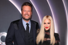 Blake Shelton and Gwen Stefani attend NBC's Opry 100: A Live Celebration at The Grand Ole Opry on March 19, 2025 in Nashville, Tennessee.