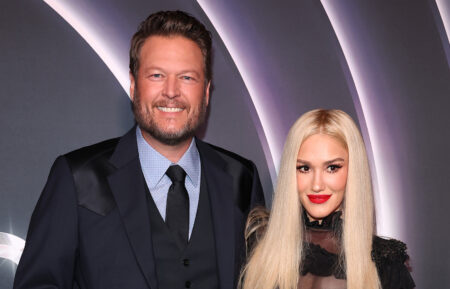 Blake Shelton and Gwen Stefani attend NBC's Opry 100: A Live Celebration at The Grand Ole Opry on March 19, 2025 in Nashville, Tennessee.