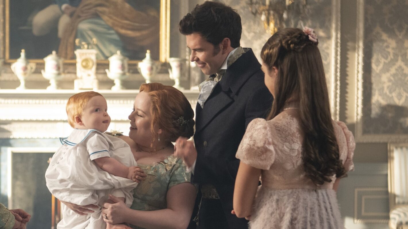 Nicola Coughlan and Luke Newton in 'Bridgerton' Season 4