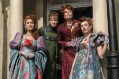 Bessie Carter, Lorraine Ashbourne, Polly Walker, and Harriet Cains in 'Bridgerton'