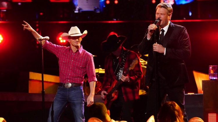 Bryce Leatherwood and Blake Shelton