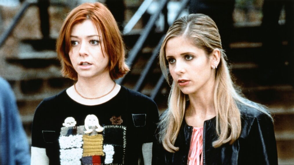 Alyson Hannigan as Willow Rosenberg and Sarah Michelle Gellar as Buffy Summers in 'Buffy the Vampire Slayer'
