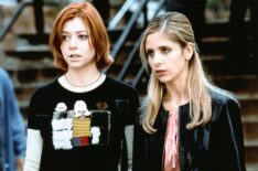 Alyson Hannigan as Willow Rosenberg and Sarah Michelle Gellar as Buffy Summers in 'Buffy the Vampire Slayer'