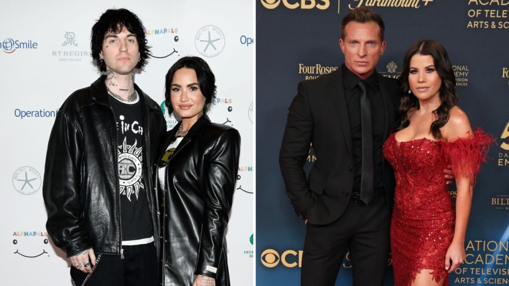 Demi Lovato and Jutes attend Operation Smile's 11th annual Celebrity Ski & Smile Challenge presented by Alphapals, Barefoot Dreams and the St. Regis Deer Valley on April 01, 2023 in Park City, Utah; Steve Burton (L) attends the 51st annual Daytime Emmys Awards at The Westin Bonaventure Hotel & Suites, Los Angeles on June 07, 2024 in Los Angeles, California