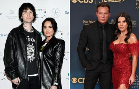 Demi Lovato and Jutes attend Operation Smile's 11th annual Celebrity Ski & Smile Challenge presented by Alphapals, Barefoot Dreams and the St. Regis Deer Valley on April 01, 2023 in Park City, Utah; Steve Burton (L) attends the 51st annual Daytime Emmys Awards at The Westin Bonaventure Hotel & Suites, Los Angeles on June 07, 2024 in Los Angeles, California
