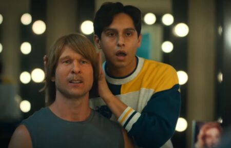 Glen Powell and Frankie A. Rodriguez in 'Chad Powers'