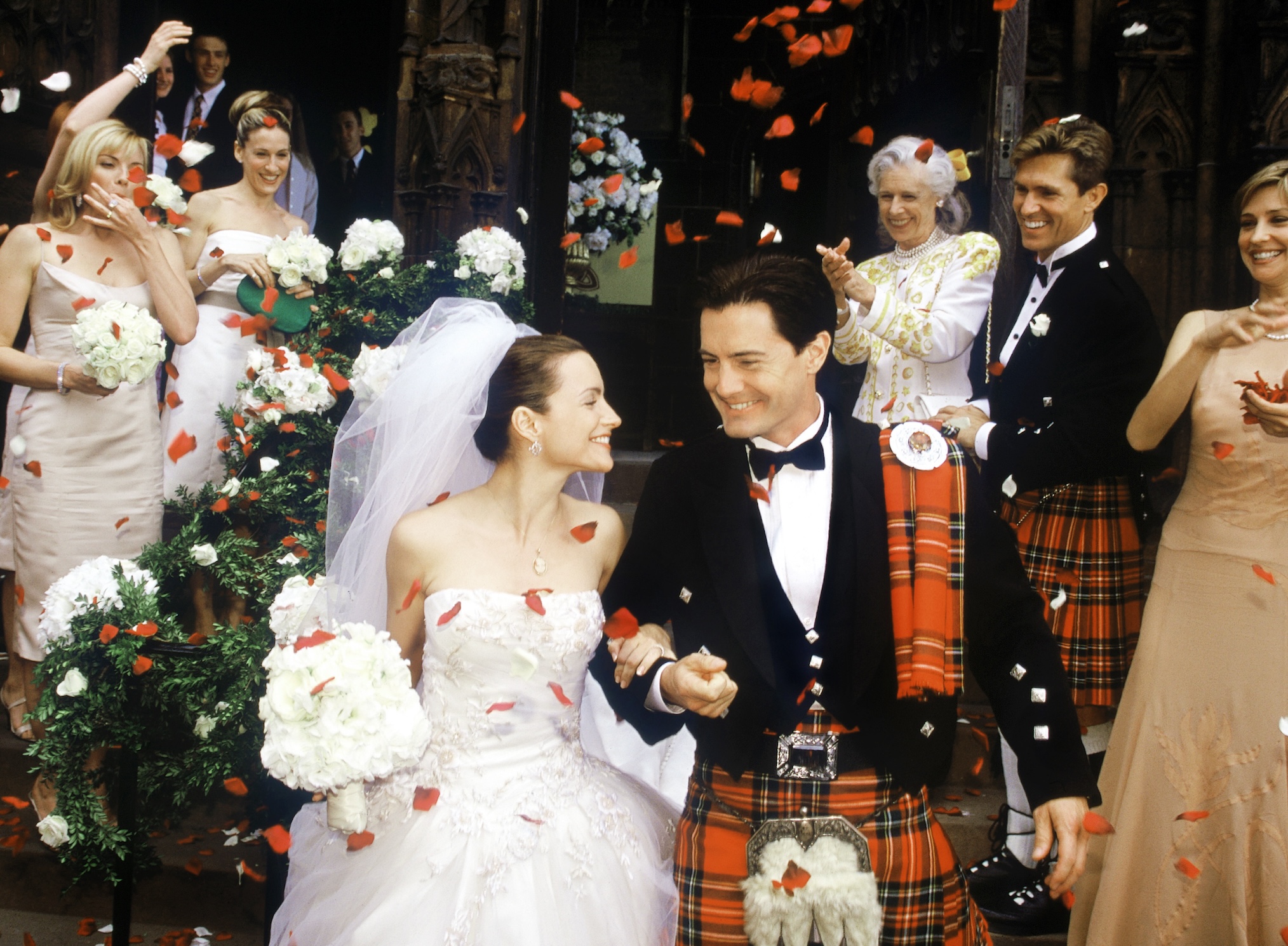 Kim Cattrall, Sarah Jessica Parker, Kristin Davis, Kyle MacLachlan, Frances Sternhagen in 'Sex and the City' Season 3