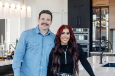 Hosts Chelsea and Cole do finishing touches in renovated kitchen at homeowner Tupys, as seen on Down Home Fab, Season 3.