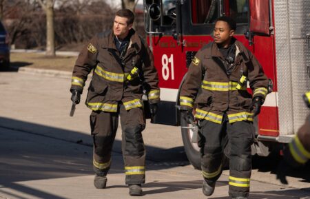 Jake Lockett as Sam Carver, Daniel Kyri as Darren Ritter — 'Chicago Fire' Season 13 Episode 19 