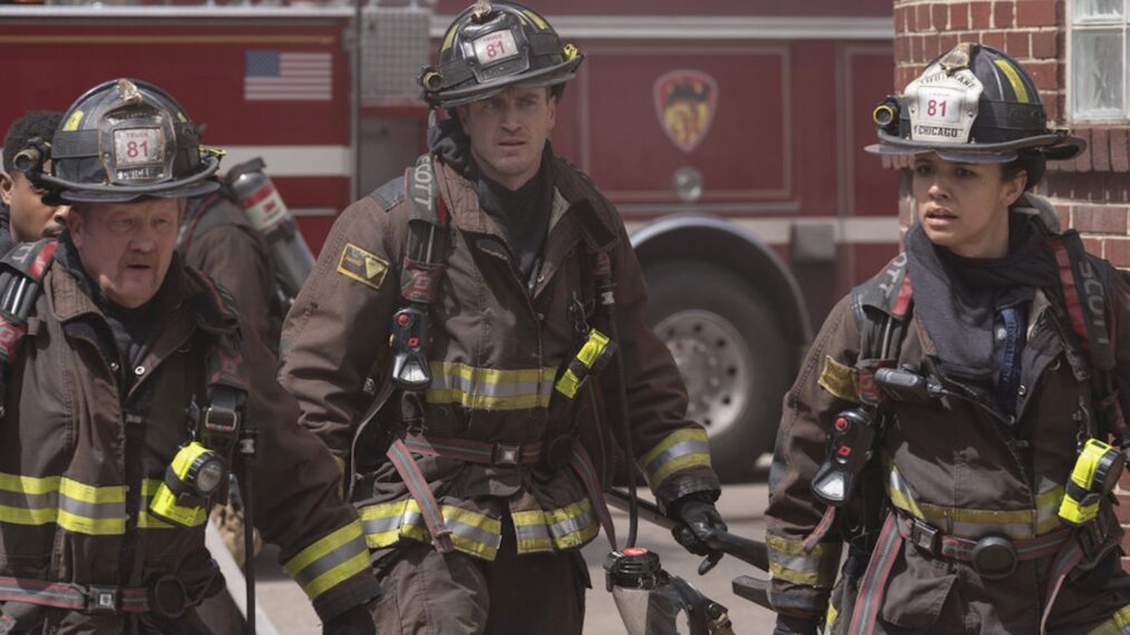 Christian Stolte as Randy “Mouch” McHolland, Jake Lockett as Sam Carver, Miranda Rae Mayo as Stella Kidd — 'Chicago Fire' Season 13 Finale 