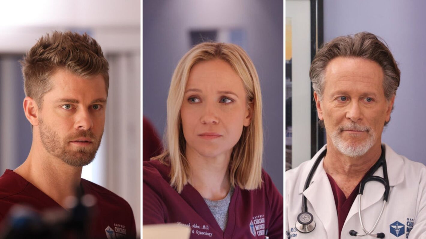Luke Mitchell as Ripley, Jessy Schram as Hannah, and Steven Weber as Archer — 'Chicago Med'