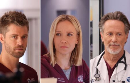 Luke Mitchell as Ripley, Jessy Schram as Hannah, and Steven Weber as Archer — 'Chicago Med'