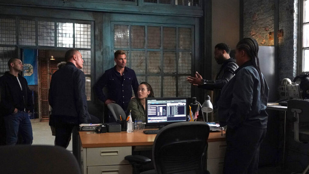 Benjamin Levy Aguilar as Dante Torres, Jason Beghe as Hank Voight, Patrick John Flueger as Officer Adam Ruzek, Marina Squerciati as Officer Kim Burgess, LaRoyce Hawkins as Officer Kevin Atwater — 'Chicago P.D.' Season 12 Episode 8 'Penance'