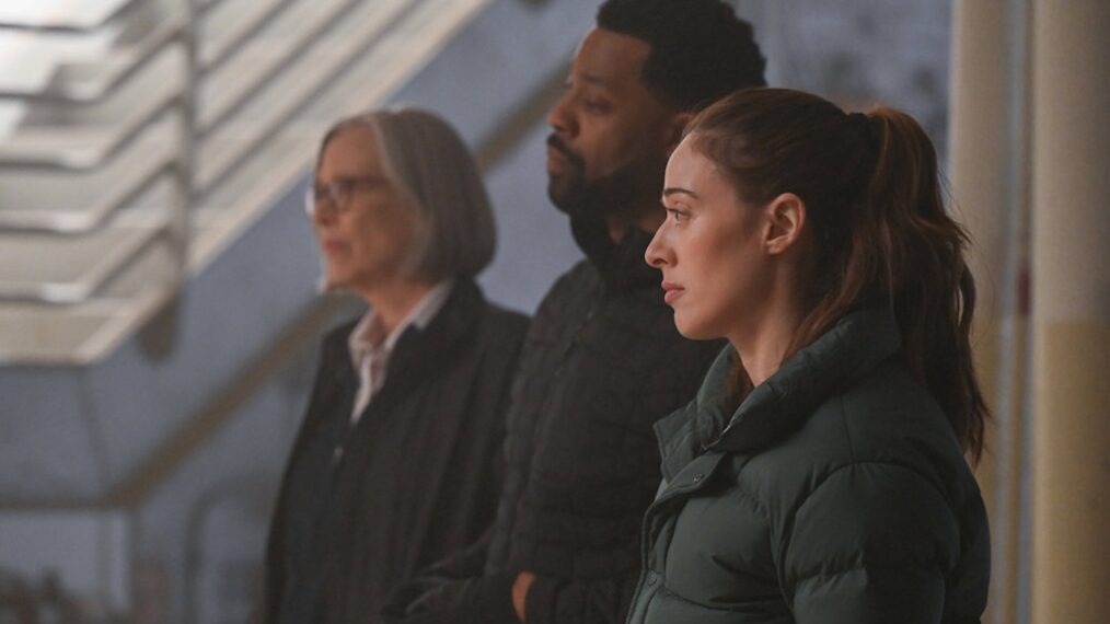 Amy Morton as Desk Sgt. Trudy Platt, LaRoyce Hawkins as Officer Kevin Atwater, Marina Squerciati as Officer Kim Burgess — 'Chicago P.D.' Season 12 Finale 