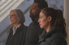 Amy Morton as Desk Sgt. Trudy Platt, LaRoyce Hawkins as Officer Kevin Atwater, Marina Squerciati as Officer Kim Burgess — 'Chicago P.D.' Season 12 Finale 'Vows'