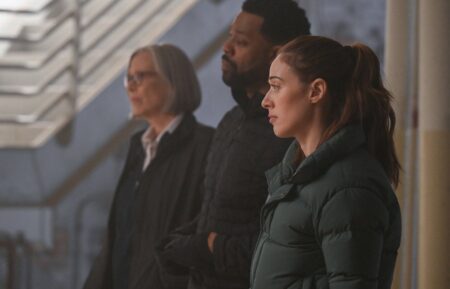 Amy Morton as Desk Sgt. Trudy Platt, LaRoyce Hawkins as Officer Kevin Atwater, Marina Squerciati as Officer Kim Burgess — 'Chicago P.D.' Season 12 Finale 