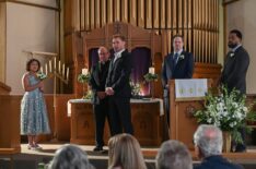 Ramona Edith Williams as Makayla Ward Burgess, Patrick John Flueger as Officer Adam Ruzek, Jack Coleman as Bob Ruzek, LaRoyce Hawkins as Kevin Atwater — 'Chicago P.D.' Season 12 Finale 'Vows'