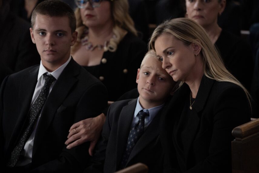 Mekhai Andersen as Henry Lamontagne, Phoenix Andersen as Michael Lamontagne and A.J. Cook as Jennifer ‘JJ’ Jareau — 'Criminal Minds: Evolution' Season 18 Episode 3 "Time to Say Goodbye"