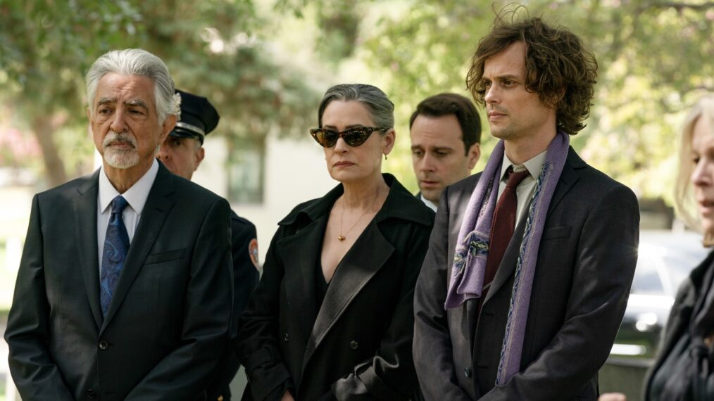 Joe Mantegna as David Rossi, Paget Brewster as Emily Prentiss, and Matthew Gray Gubler as Spencer Reid — 'Criminal Minds: Evolution' Season 18 Episode 3 'Time to Say Goodbye'