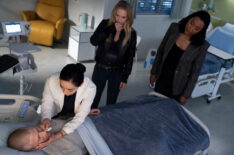 Zach Gilford as Elias Voit, Aimee Garcia as Dr. Julia Ochoa, A.J. Cook as Jennifer ‘JJ’ Jareau and Aisha Tyler as Dr. Tara Lewis — 'Criminal Minds: Evolution' Season 18 Episode 4 'I'm Fine. It's Fine. Everything Is Fine'