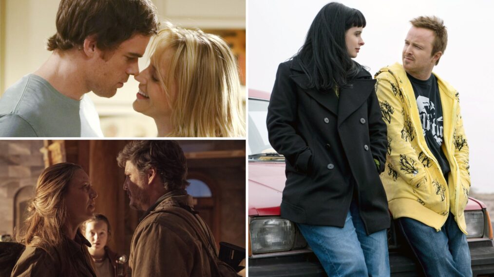 Michael C. Hill and Julie Benz in 'Dexter,' Krysten Ritter and Aaron Paul in 'Breaking Bad, and Anna Torv and Pedro Pascal in 'The Last of Us'