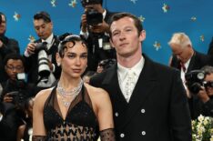 Dua Lipa and Callum Turner attend the 2025 Met Gala Celebrating 'Superfine: Tailoring Black Style' at Metropolitan Museum of Art on May 05, 2025 in New York City.