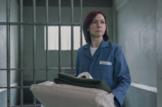 Carrie Preston as Elsbeth Tascioni in prison in the 'Elsbeth' Season 2 finale, 'Ramen Holiday'