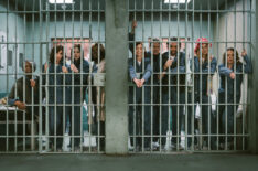 Retta as Margo Clarke, Mary-Louise Parker as Freya Frostad, Andre De Shields as Matteo Hart, Gina Gershon as Vanessa Holmes, Stephen Moyer as Alex Modarian, Carrie Preston as Elsbeth Tascioni, Arian Moayed as Joe Dillon, Alyssa Milano as Pupetta Del Ponte and Elizabeth Lail as Quinn Powers in the 'Elsbeth' Season 2 finale, 'Ramen Holiday'