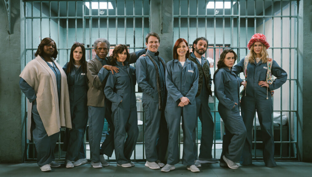 Retta as Margo Clarke, Mary-Louise Parker as Freya Frostad, Andre De Shields as Matteo Hart, Gina Gershon as Vanessa Holmes, Stephen Moyer as Alex Modarian, Carrie Preston as Elsbeth Tascioni, Arian Moayed as Joe Dillon, Alyssa Milano as Pupetta Del Ponte and Elizabeth Lail as Quinn Powers in the 'Elsbeth' Season 2 finale, 'Ramen Holiday'