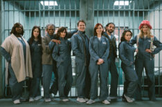 Retta as Margo Clarke, Mary-Louise Parker as Freya Frostad, Andre De Shields as Matteo Hart, Gina Gershon as Vanessa Holmes, Stephen Moyer as Alex Modarian, Carrie Preston as Elsbeth Tascioni, Arian Moayed as Joe Dillon, Alyssa Milano as Pupetta Del Ponte and Elizabeth Lail as Quinn Powers in the 'Elsbeth' Season 2 finale, 'Ramen Holiday'