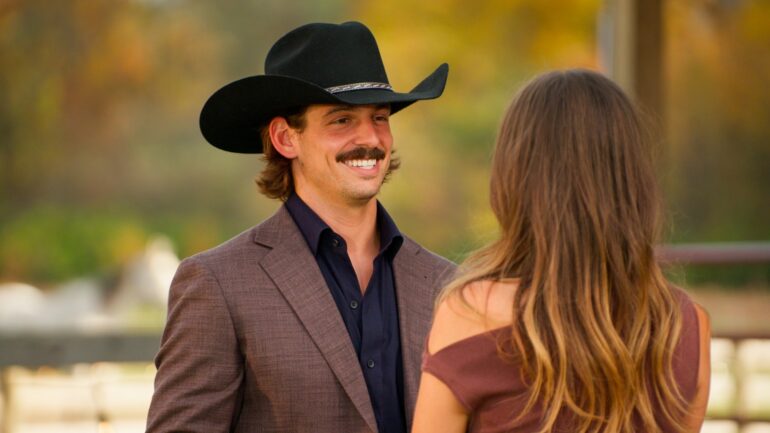Farmer John with Dater Claire in the 'Farmer Wants a Wife' Season 3 finale