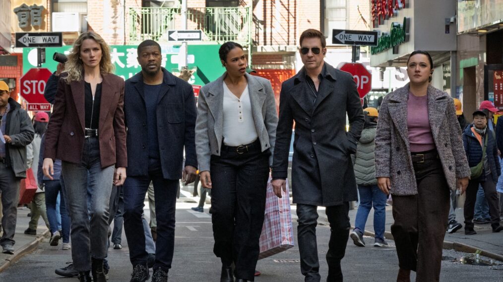 Shantel VanSanten as Special Agent Nina Chase, Edwin Hodge as Special Agent Ray Cannon, Roxy Sternberg as Special Agent Sheryll Barnes, Dylan McDermott as Supervisory Special Agent Remy Scott, and Keisha Castle-Hughes as Special Agent Hana Gibson — 'FBI: Most Wanted' Season 6 Episode 20 'Trash Day'