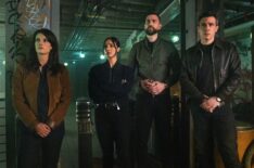 Missy Peregrym as Special Agent Maggie Bell, Emily Alabi as Dani Rhodes, Zeeko Zaki as Special Agent Omar Adom ‘OA’ Zidan, and John Boyd as Special Agent Stuart Scola — 'FBI' Season 7 Finale 'A New Day'