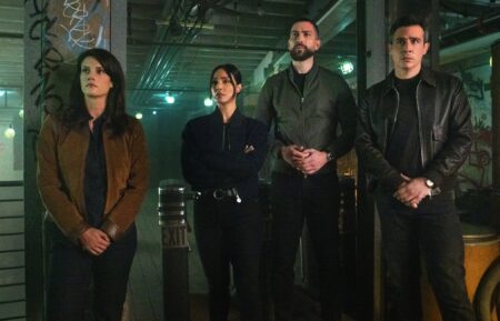 Missy Peregrym as Special Agent Maggie Bell, Emily Alabi as Dani Rhodes, Zeeko Zaki as Special Agent Omar Adom ‘OA’ Zidan, and John Boyd as Special Agent Stuart Scola — 'FBI' Season 7 Finale 