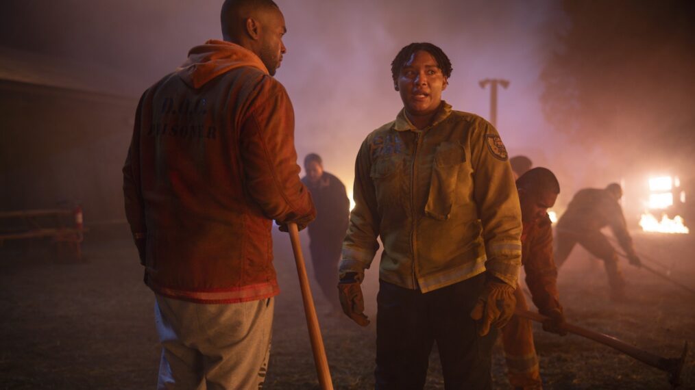 Tye White as Cole and Jules Latimer as Eve Edwards — 'Fire Country' Season 3 Finale