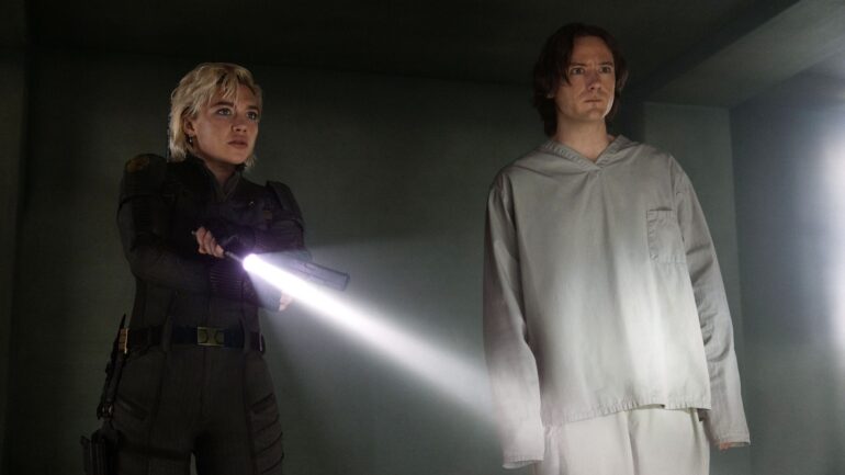 Florence Pugh and Lewis Pullman in 'Thunderbolts*'